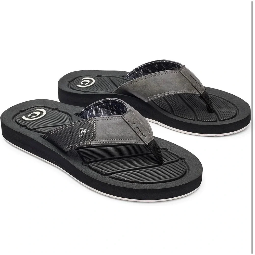 NEW Cobian Mens Draino 3 Black Nautical Nomad Waterproof Flip Flop Sandals Sz 9